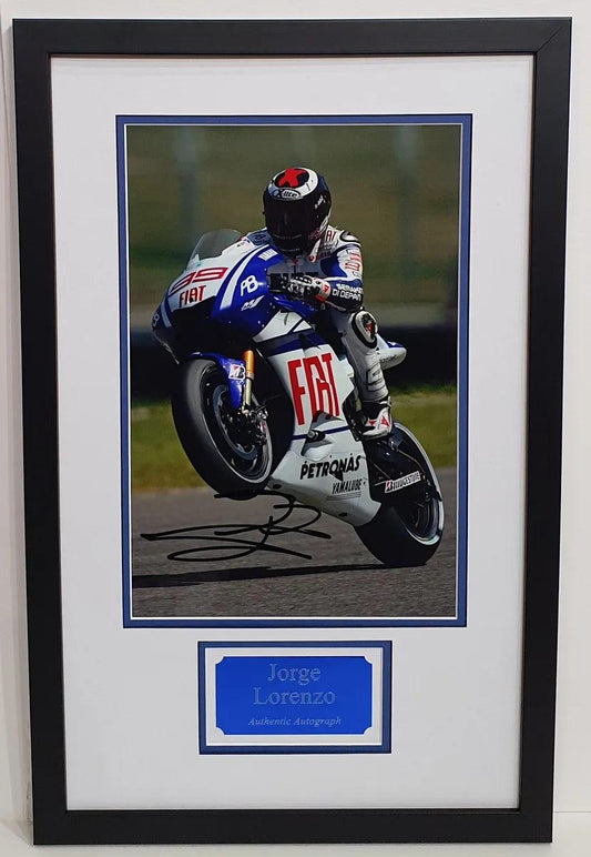 Jorge Lorenzo Signed MotoGP Yamaha Photo Framed. - Darling Picture Framing