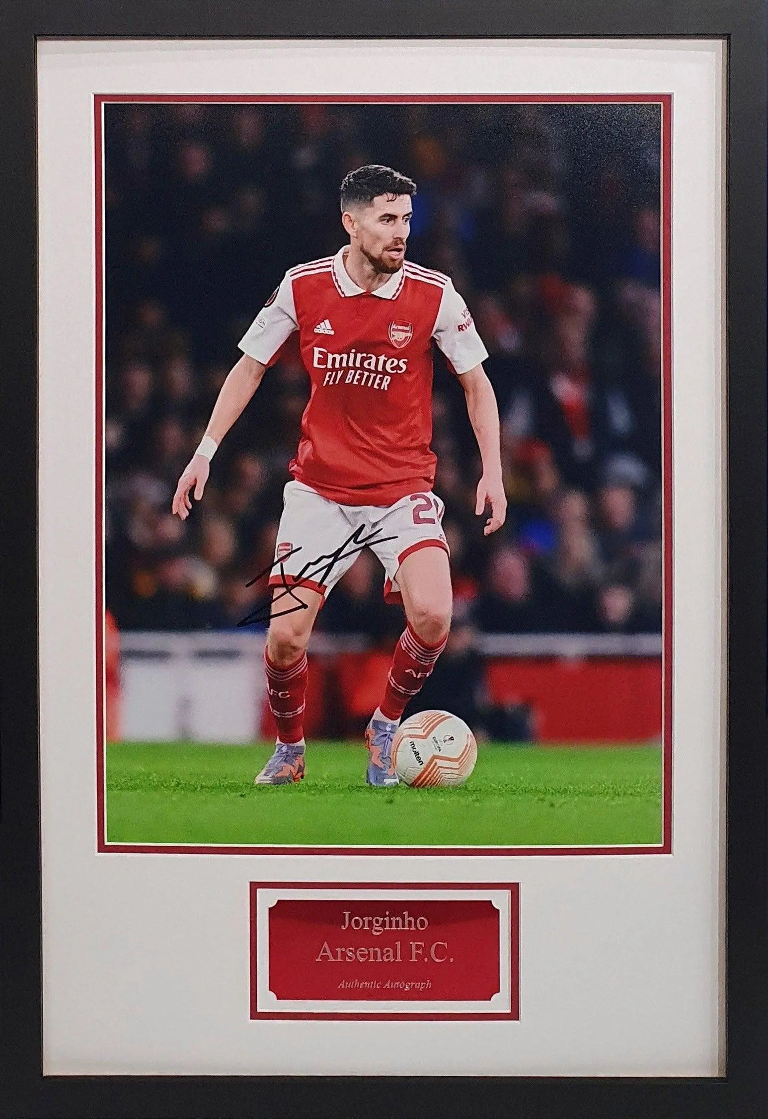 Jorginho Signed Arsenal Photo - Framed with COA - Darling Picture Framing