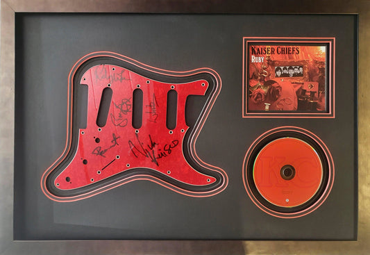Kaiser Chiefs Signed Guitar Scratch Plate - Framed with COA - Darling Picture Framing