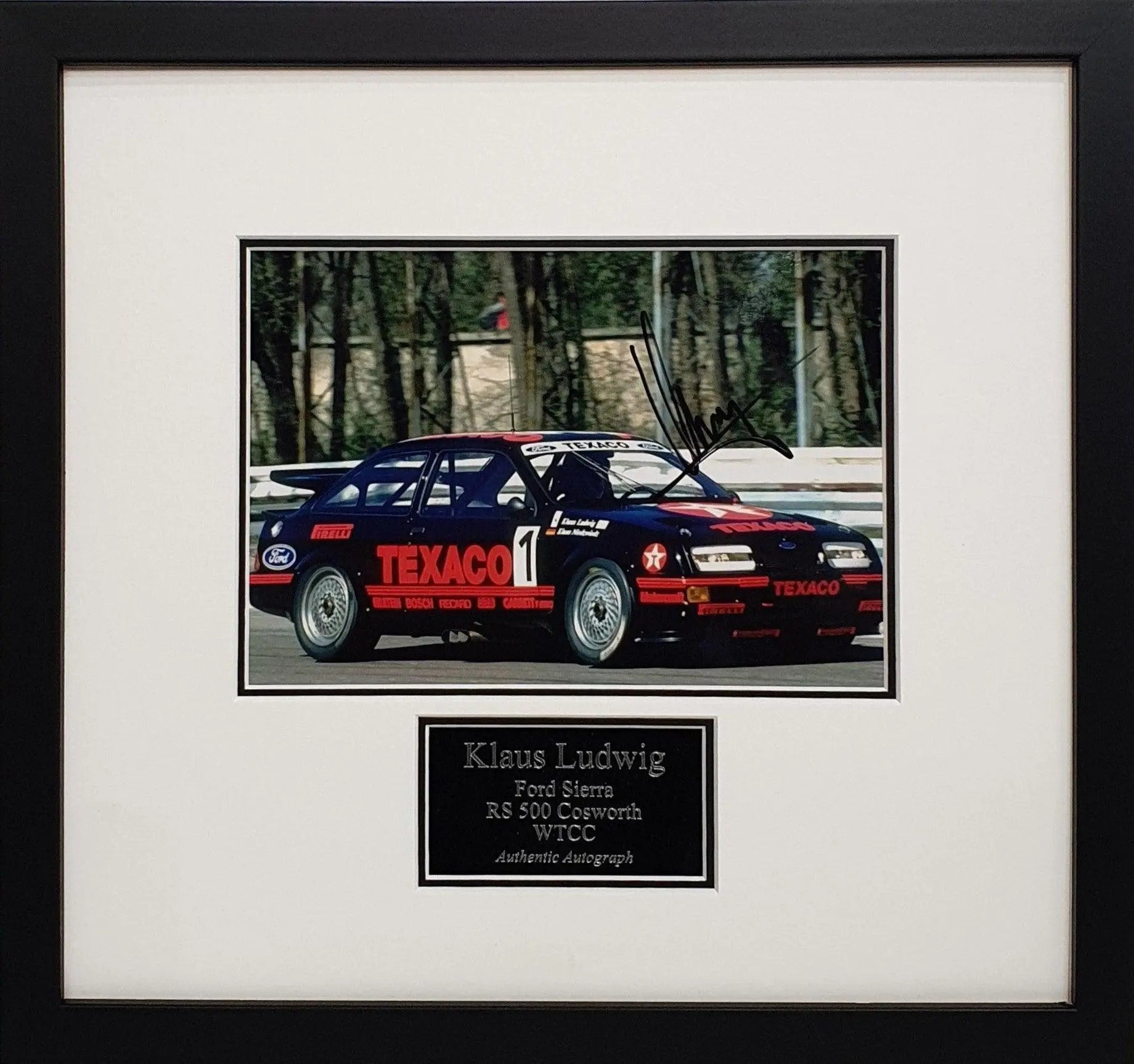 Klaus Ludwig Signed RS 500 Cosworth WTCC Photo - Framed with COA - Darling Picture Framing