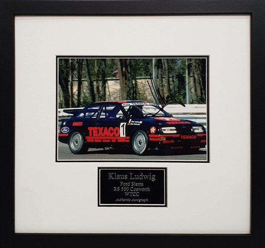 Klaus Ludwig Signed RS 500 Cosworth WTCC Photo - Framed with COA - Darling Picture Framing