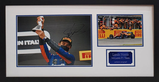 Lando Norris Signed McLaren F1 Photo - Framed with COA - Darling Picture Framing