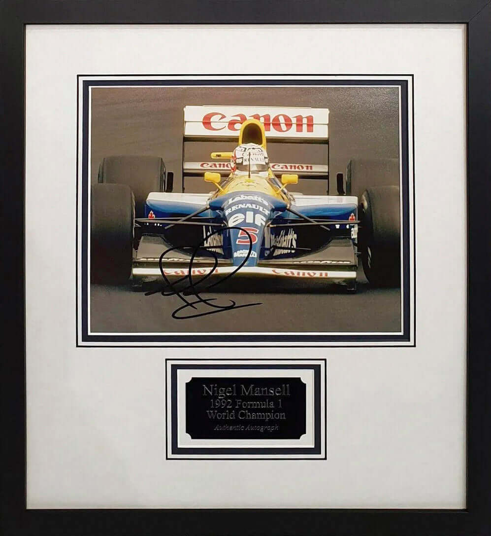 Nigel Mansell Signed Photo Framed. Darling Picture Framing
