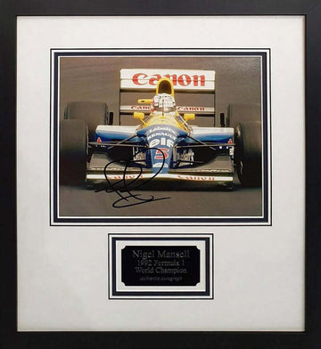 Nigel Mansell Signed Photo Framed. Darling Picture Framing