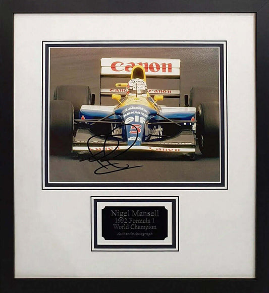 Nigel Mansell Signed Photo Framed. Darling Picture Framing