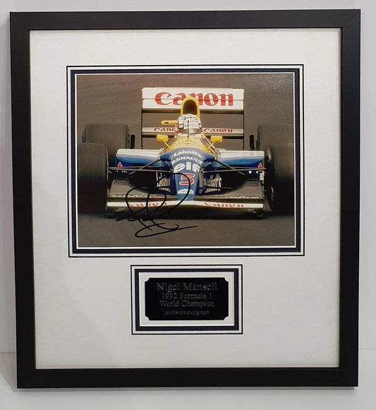Nigel Mansell Signed Photo Framed. - Darling Picture Framing