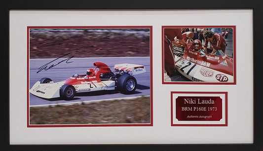 Niki Lauda Signed BRM Photo Framed. - Darling Picture Framing