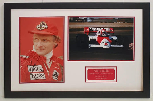Niki Lauda Signed Mclaren 1984 F1 World Champion Photo Framed. - Darling Picture Framing