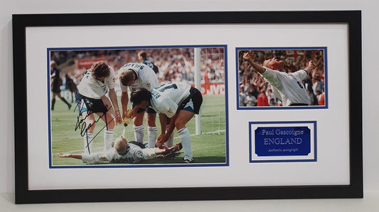 Paul Gascoigne Signed England Photo Framed. - Darling Picture Framing