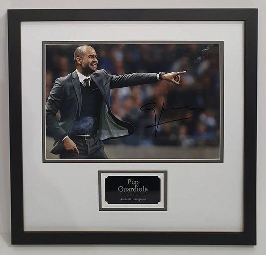 Pep Guardiola Signed Manchester City Photo Framed. - Darling Picture Framing