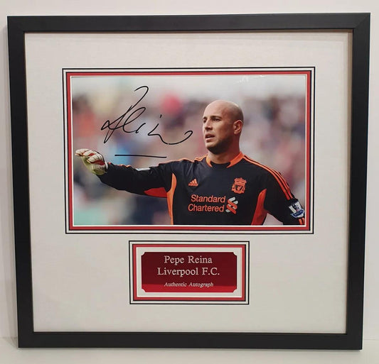 Pepe Reina Signed Liverpool Photo Framed. - Darling Picture Framing