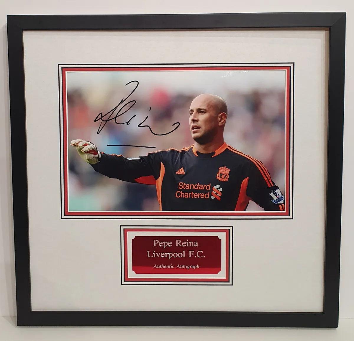 Pepe Reina Signed Liverpool Photo Framed. - Darling Picture Framing
