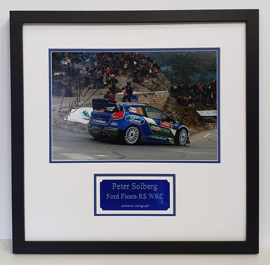 Peter Solberg Signed Ford Fiesta RS WRC Photo Framed. - Darling Picture Framing