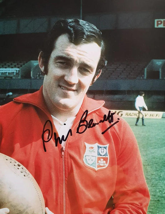 Phil Bennett Signed Welsh Rugby Photo. - Darling Picture Framing