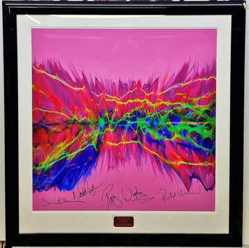 Pink Floyd Soundwaves Art "wish you were here" Signed by the band. - Darling Picture Framing