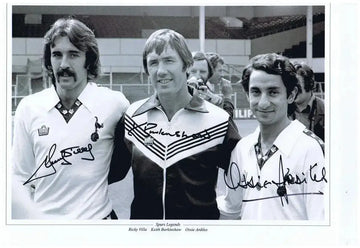 Ricky Villa, Keith Burkinshaw & Ossie Ardiles Signed Spurs Photo. - Darling Picture Framing