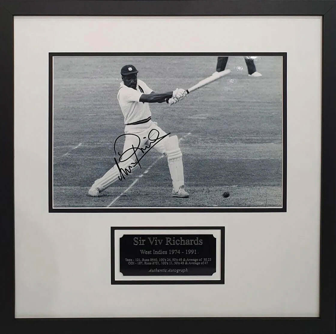 Sir Viv Richards Signed West Indies Photo Framed. Darling Picture Framing