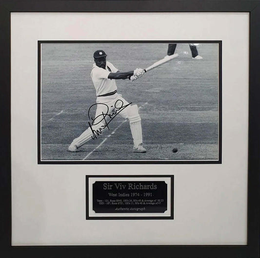 Sir Viv Richards Signed West Indies Photo Framed. Darling Picture Framing