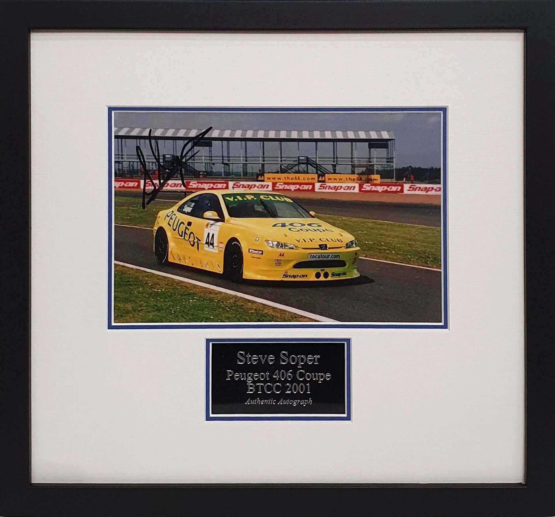 Steve Soper Signed Peugeot 406 BTCC Photo - Framed with COA - Darling Picture Framing