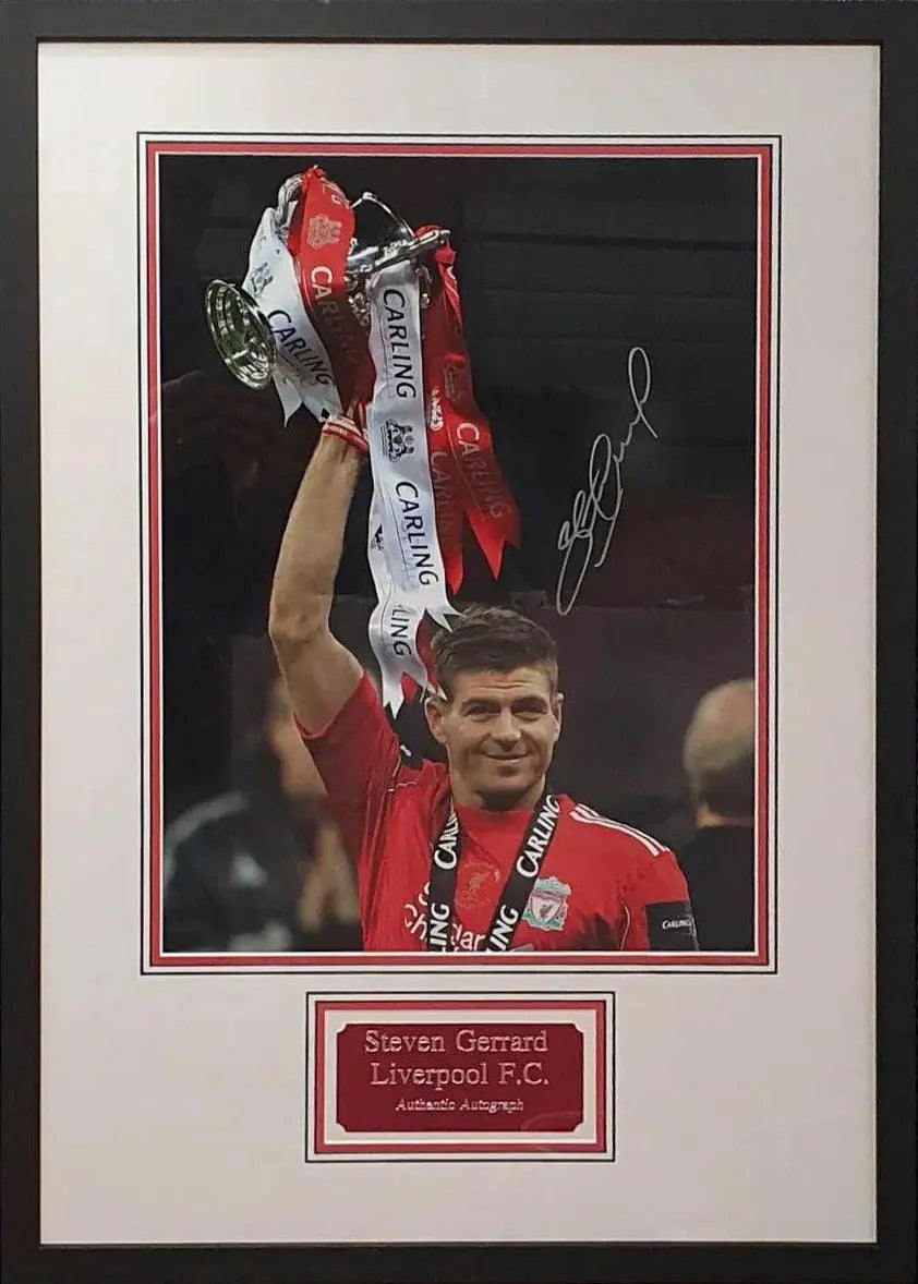 Steven Gerrard Signed Large Liverpool Photo - Framed with COA - Darling Picture Framing