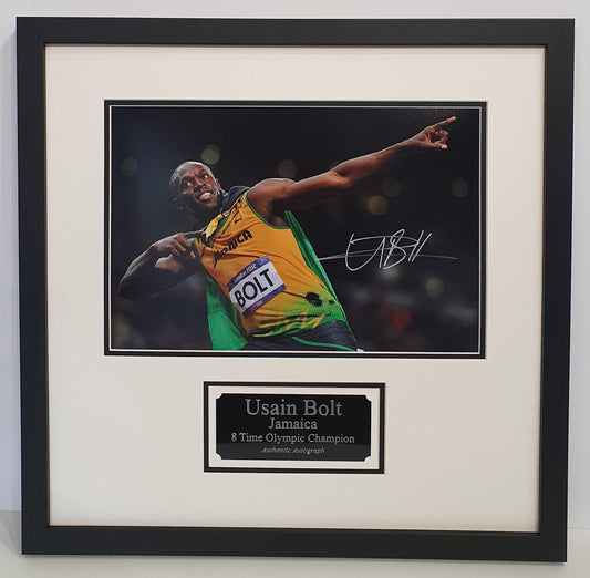 Usain Bolt Signed Photo Framed. - Darling Picture Framing