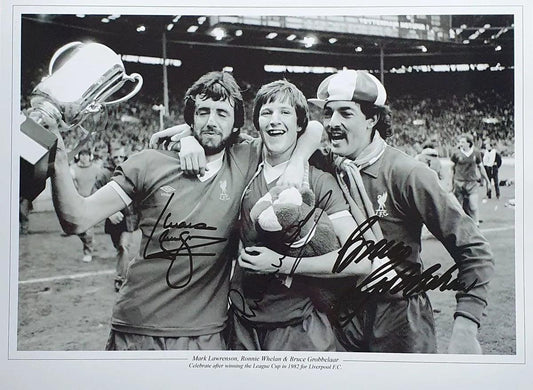 Whelan, Grobbelaar & Lawrenson Liverpool Signed Photo. - Darling Picture Framing